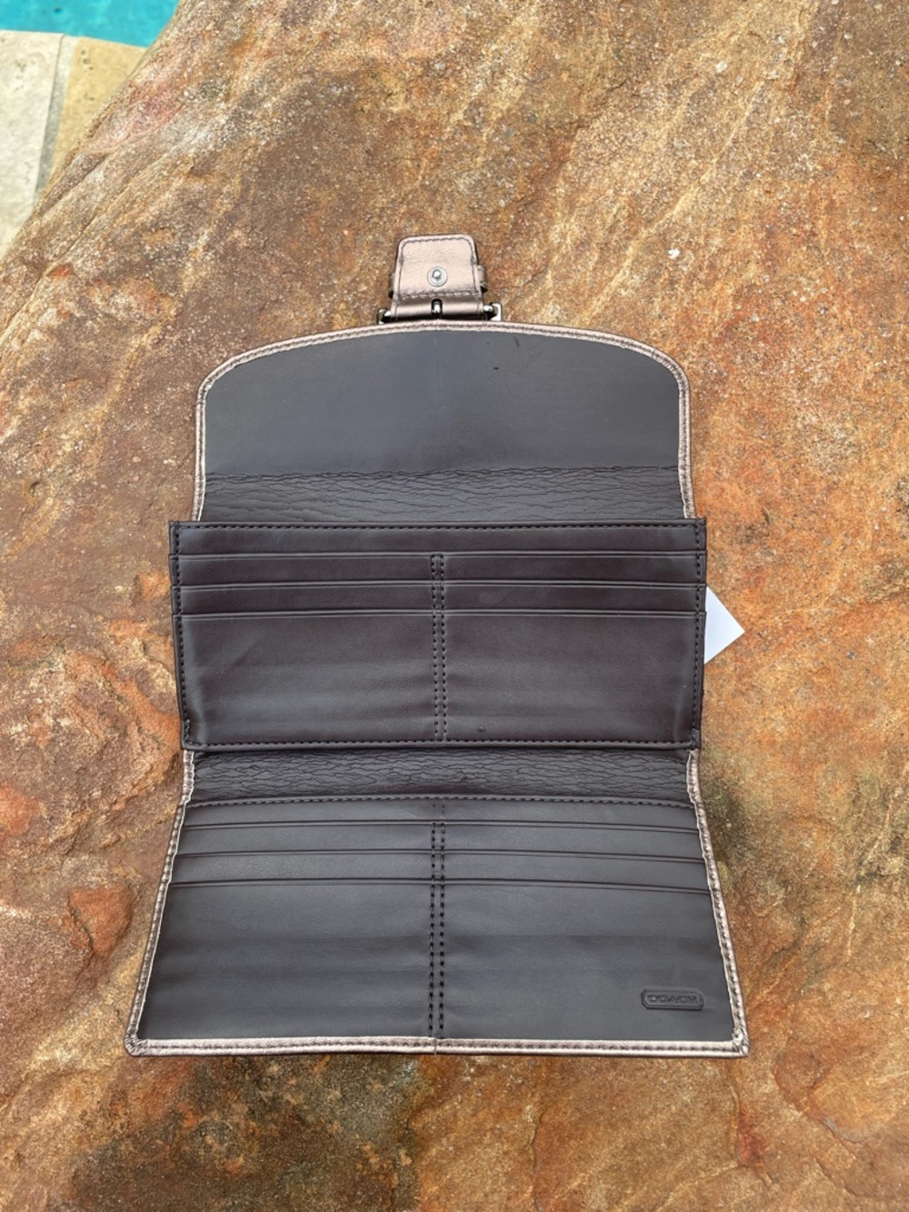 NWT Coach Metallic Bronze Soho Leather Buckle Slim Envelope Wallet (CSR) - Picture 3 of 12